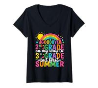 Women's Goodbye 2nd Grade Graduate Second Grade Graduation Summer V-Neck T-Shirt