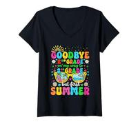 Women's Goodbye 2nd Grade Graduate Second Grade Graduation Summer V-Neck T-Shirt