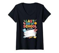 Women's Goodbye Elementary School Hello Summer Autograph Keepsake V-Neck T-Shirt