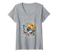 Womens Goodness of God Floral Bible Verse Christian V-Neck T-Shirt