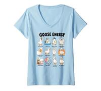 Women's Goose Energy Funny Honk Master Chaos Bird Mood Chart Art V-Neck T-Shirt