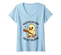 Womens Goose Mess with Honk Get The Bonk Funny Meme Men Women Kids V-Neck T-Shirt