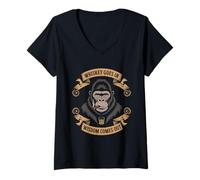 Womens Gorilla Tshirt Whiskey Goes in Wisdom Comes Out Funny Monkey V-Neck T-Shirt