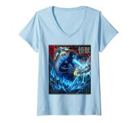 Women's gorillazilla Kaiju Monster Fighting UFO Alien Japanese V-Neck T-Shirt