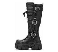 Women's GOSPHER BIKER HI - Women’s Black Platform Knee-High Boots