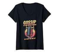 Womens Gossip Is The Devils Radio So Don't Be Dj V-Neck T-Shirt