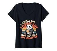 Womens Got 8 Hours Sleep Took 4 Days But Whatever - V-Neck T-Shirt