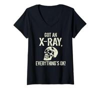 Women's Got an X-ray Everything is ok Röntgen Spruch V-Neck T-Shirt