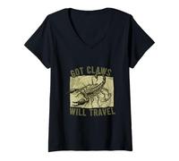 Womens Got Claws Will Travel Scorpion Lover Collector V-Neck T-Shirt