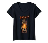 Womens Got Oil? Rapture & Second Coming Matthew 25 Reminder Faith V-Neck T-Shirt
