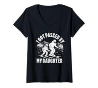 Women's got Passed by My Daughter Funny Skiing ski Husband dad V-Neck T-Shirt