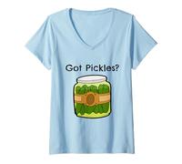 Women's Got Pickles? Shirt, Pickle Lover's Shirt, Jar of Pickles V-Neck T-Shirt