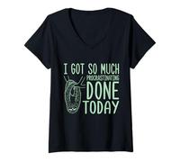 Womens Got So Much Procrastination Done Today Funny Procrastinator V-Neck T-Shirt