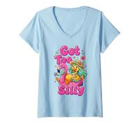 Women's Got Too Silly Meme Funny Duck Cage Goose Internet Humor V-Neck T-Shirt