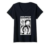 Womens Goth Girl Snake In Mouth Horror Manga Halloween V-Neck T-Shirt