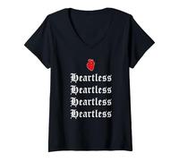 Women's Goth Heartless V-Neck T-Shirt