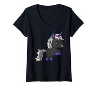 Women's Goth Unicorn Zombie Gothic Occult Occultism Halloween V-Neck T-Shirt