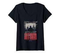 Womens Gotham City Batman Graphic Art V-Neck T-Shirt