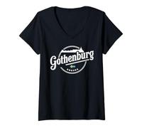 Womens Gothenburg Sweden City Travel Urban Explorer V-Neck T-Shirt