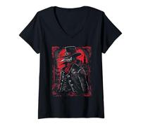 Womens Gothic Art Gothic Plague Doctor Goth Aesthetic V-Neck T-Shirt
