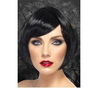 Womens Gothic Black Adult Fancy Dress Cosplay Babe Wig with Fringe