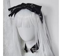 Women's Gothic Bowknot Headband Unique Gothic Bowknot Headband In Leather Hair Accessory For Edgy Fashion Lover