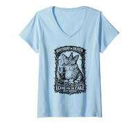 Women's Gothic Bunny Birthday I Came for The Cake V-Neck T-Shirt