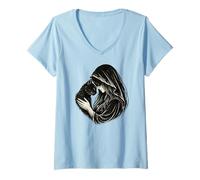 Women's Gothic Cat Mom Black Cat Soul Bond Woman V-Neck T-Shirt