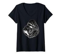 Women's Gothic Cat Mom Black Cat Soul Bond Woman V-Neck T-Shirt