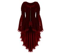 Women's Gothic Coat with Lace, Steampunk Jacket, Medieval Costume, Tailcoat, Smoking, Steam Punk, Gothic Irregular Hem, Medieval Clothing, Halloween, Carnival Costume