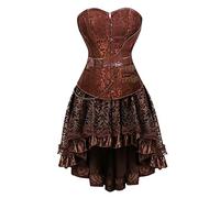 Women's Gothic Corset Bustiers Vintage Steampunk Overbust Victorian Lace Up Waist Trainer Shapewear Sets Corsets Bodice Waist Cincher Body Shaper Tummy Control Bustiers Halloween Costume