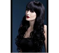 Womens Gothic Curly Black Deluxe Adult Fancy Dress Cosplay Isabelle Wig