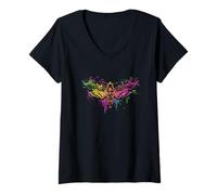 Womens Gothic Death's Head Moth Gift Goth V-Neck T-Shirt