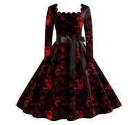 Women's Gothic Dress, Dress with Bloody Print Adults Classic Vampiress Fancy Costume Vintage Prom Dresses Wicked Witch Costume Adult Women Carnival Cosplay |