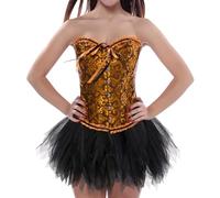 Women's Gothic Dress Halloween Vintage Goth Sleeveless Ruffle Velvet Gown Victorian Cosplay Party Knee Length Fancy Medieval Renaissance Vampire Steampunk Pirate Irish Dress, Rose Gold, XS