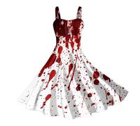 Women's Gothic Dresses, Historical Evening Dress Adult Halloween Zombie Outfit Santa Costume Women Halloween Bloodstained Tulle Skirt Dress Up Accessories for Party Favors, Photo Props