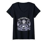 Womens Gothic Fortune Teller & Crystal Ball - The Cards Foretell V-Neck T-Shirt