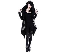 Women's Gothic Hooded Jacket Punk Cardigan Moon Print Jacket Autumn Winter Oversized Punk Black Moon Print Sweat Jacket Hoodie Sweatshirt Cardigan Coat Tops Streetwear Halloween Carnival Costume, 01