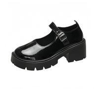 Women's Gothic Platform Mary Jane Shoes Vintage Round Toe for Women Ankle Strap Chunky Heel Pumps Uniform Party Dances Dress Shoes Size 5.5-9.5