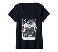 Women's Gothic Pregnancy Tarot Expectant Mother Mom to Be V-Neck T-Shirt