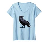 Womens Gothic Raven Enchanted Vintage Crow Halloween Men Women Kids V-Neck T-Shirt