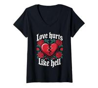 Womens Gothic Romance Horror Goth Emo Music Literature Movies V-Neck T-Shirt