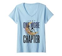 Women's Gothic Skeleton Moon Reading Floral Book Lovers Librarian V-Neck T-Shirt