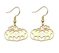 Women's Gothic Skull Witch Pumpkin Boo Halloween Drop Hook Earrings, Gold Silver Stainless Steel Horror Holiday Fashion Jewelry for Women, One Size, Stainless Steel, No Gemstone