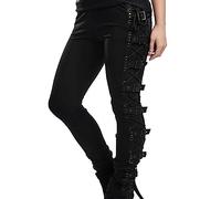 Women's Gothic Trousers with Rivets - Steampunk Trousers High Waist Halloween Slim Cross Laces Elastic Rock Thin Vintage for Renaissance Carnival Medieval Steampunk Victorian Court