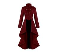 Women's Gothic Victorian Dress Coat, Victorian Dress Coat - Vintage Renaissance Jacket | Victorian Swallow Tail Long Trench Jacket, Gothic Uniform, Victorian Coat Wedding Uniform Party