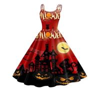 Women's Gothic Witch Dress, Adult Women Ladies Dress Adults Classic Vampiress Fancy Costume Plus Size Halloween Fancy Costumes for Women Casual Dresses for Party Cosplay Accessories