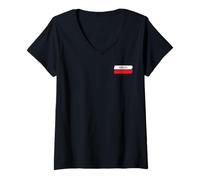 Womens GR223 Trail Marker Normandy Cotentin Coastal Hiking Route V-Neck T-Shirt