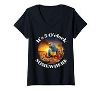Womens Grab a Drink and Toast to The Sun! It's 5 o'clock Somewhere! V-Neck T-Shirt
