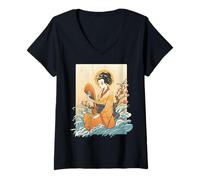 Womens Grace, Mystery, and the Flow of Tradition. Geisha. V-Neck T-Shirt
